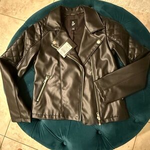 Youth girls faux leather jacket